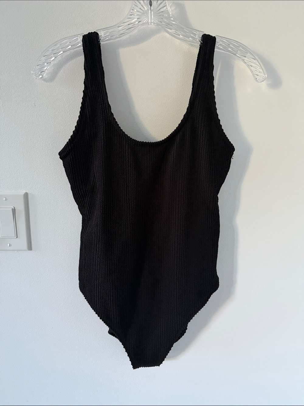 Old Navy Black Ribbed Scoop One-Piece